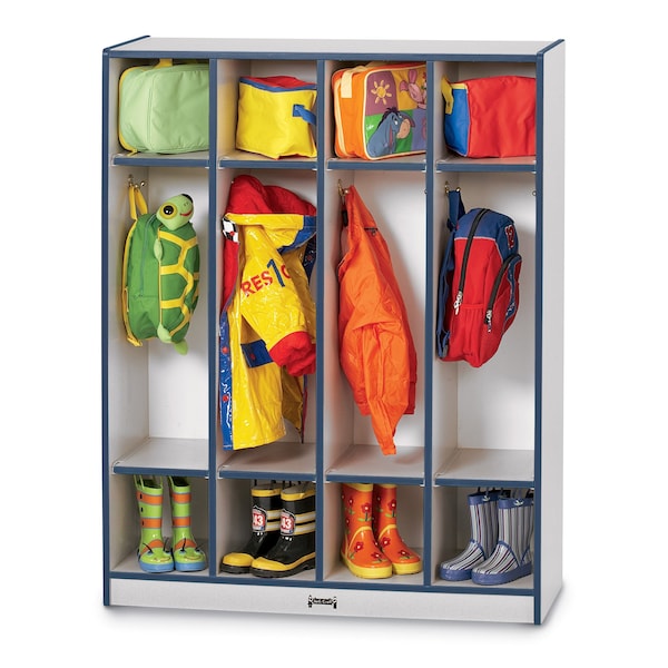 Rainbow Accents 4 Section Coat Locker, Navy